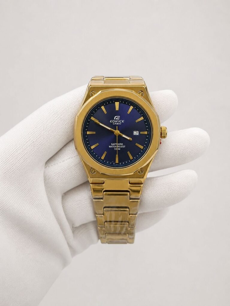 Casio Edifice Blue Dial Gold