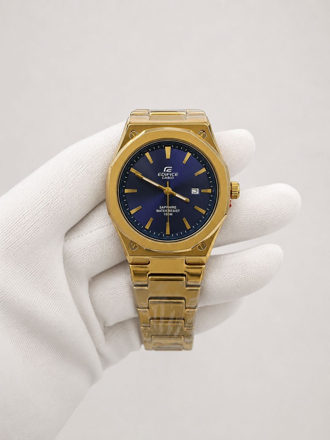 Casio Edifice Blue Dial Gold