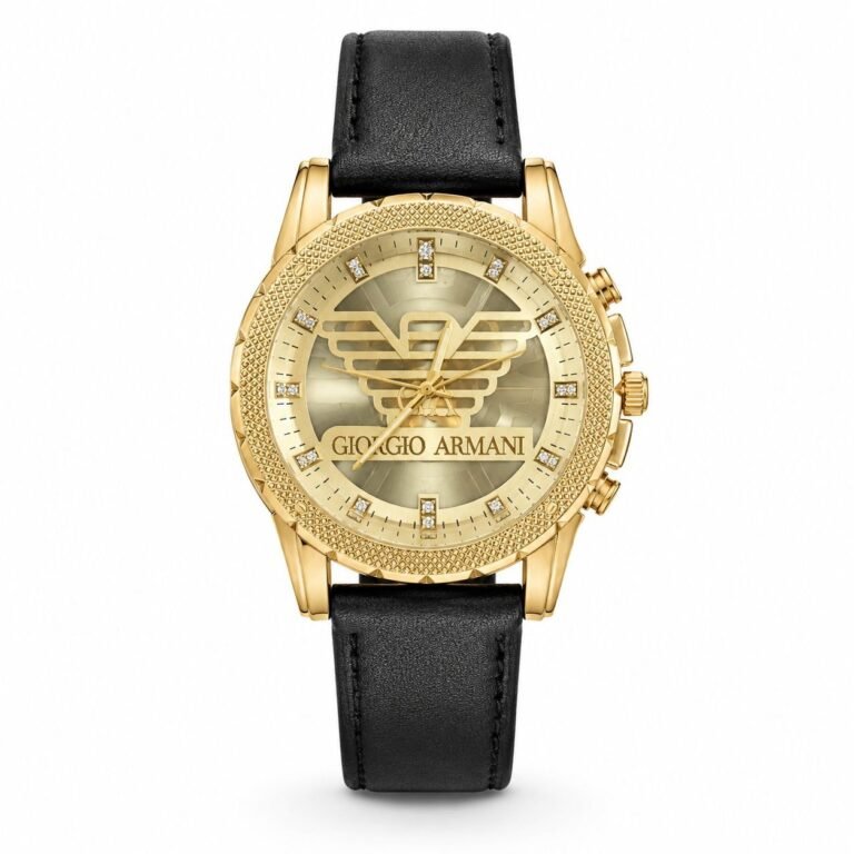 Giorgio Armani Eagle Gold / Black Leather