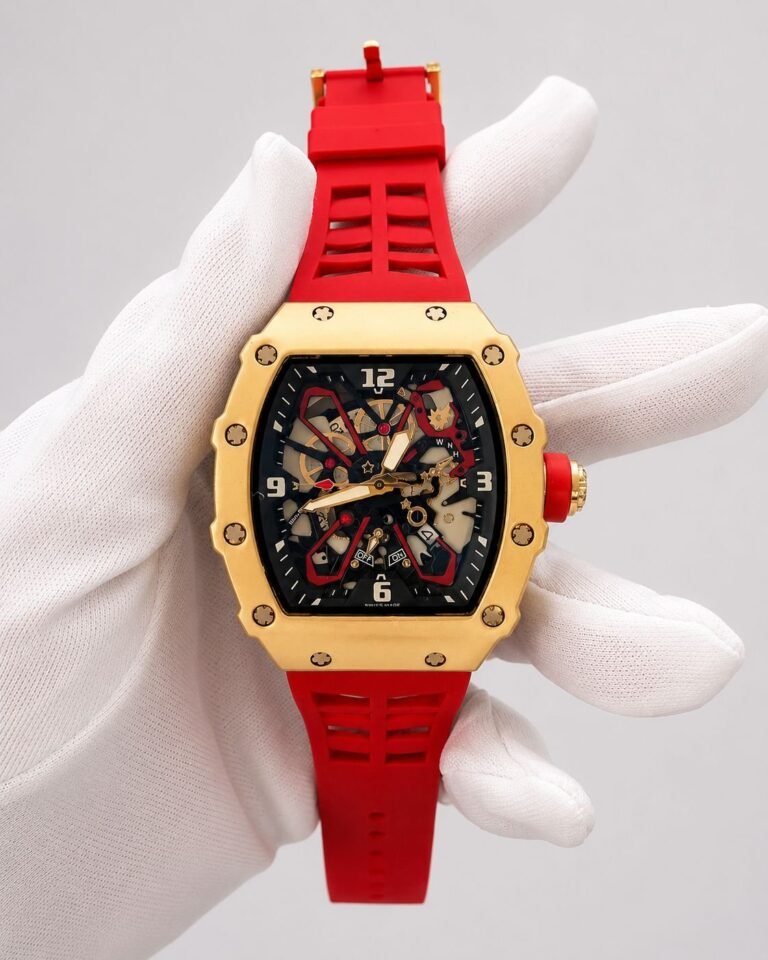 Richard Mille Skeleton Gold / Red Rubber