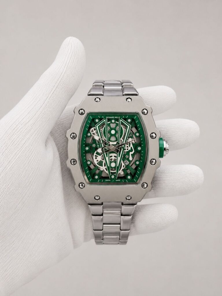 Richard Mille Skeleton Green Dial Steel
