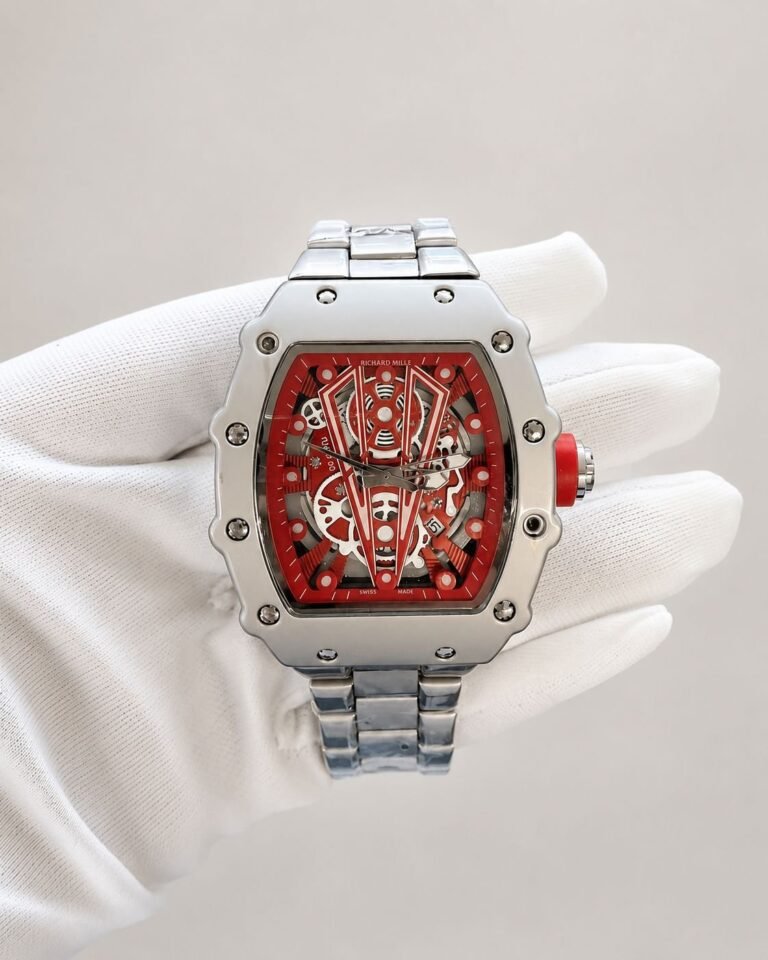 Richard Mille Skeleton Red Dial Steel