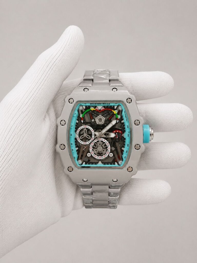 Richard Mille Skeleton Turquoise Bezel Steel