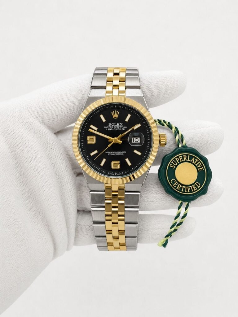 Rolex Land-Dweller Black Dial Two-Tone