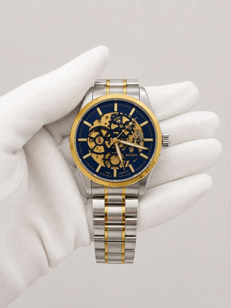 Rolex Skeleton Automatic Blue / Gold Two-Tone
