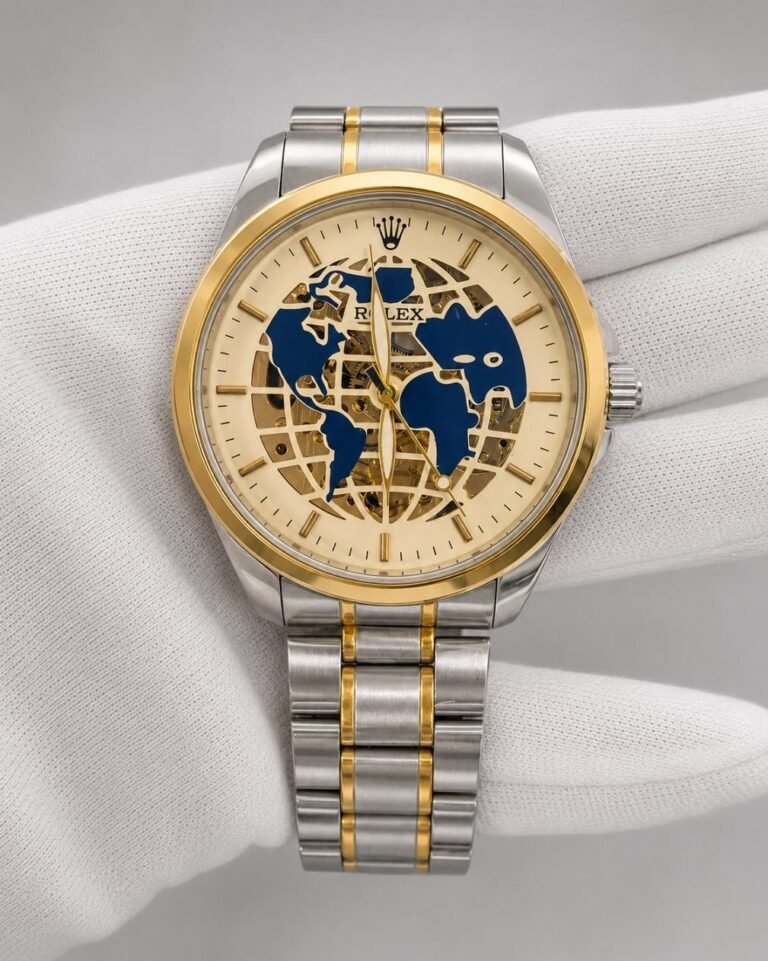 Rolex Skeleton World Map Two-Tone Gold