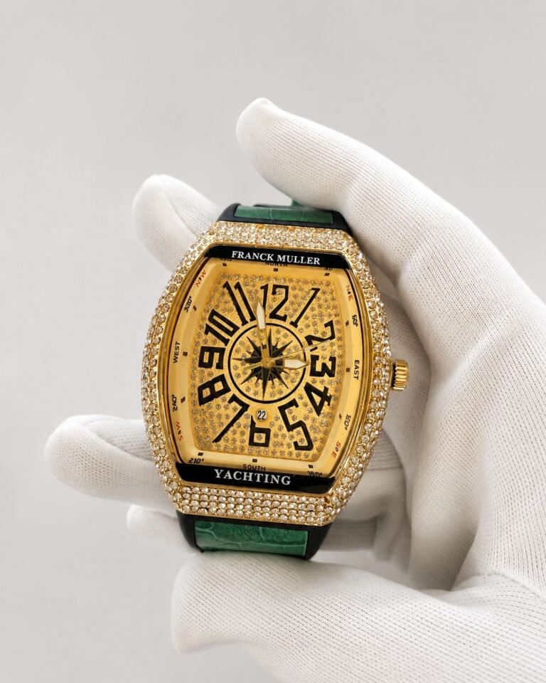 Franck Muller Vanguard Yachting Gold Green Diamond 44 mm