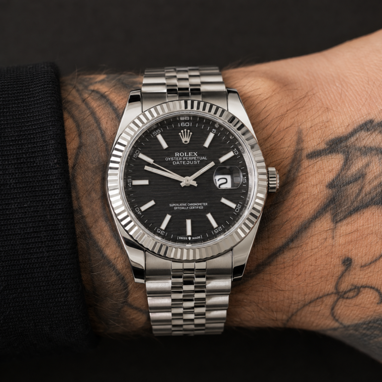 Rolex Datejust Black Tapestry Dial Steel