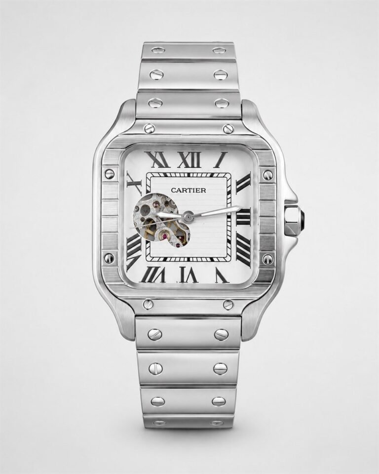 Cartier Santos Skeleton Steel / White Dial