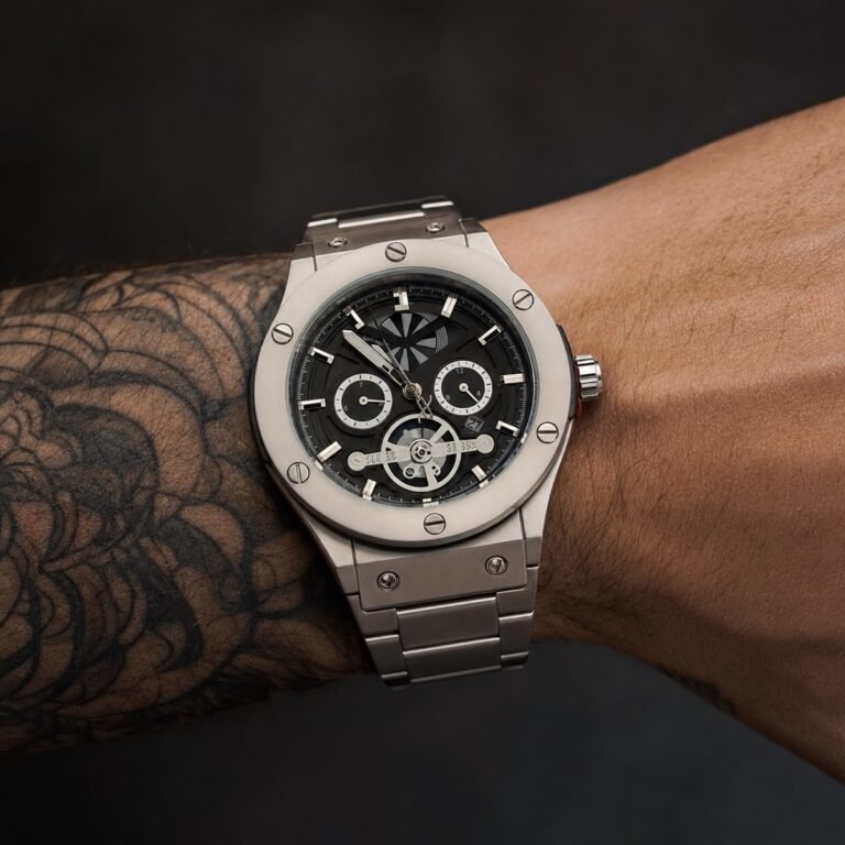 Hublot Big Bang Chronograph Steel / Black Skeleton Dial