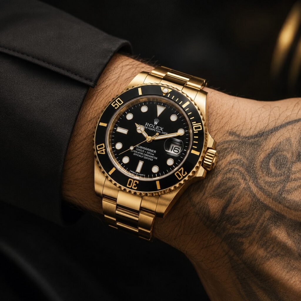 Rolex Submariner Date Full Gold Black Bezel