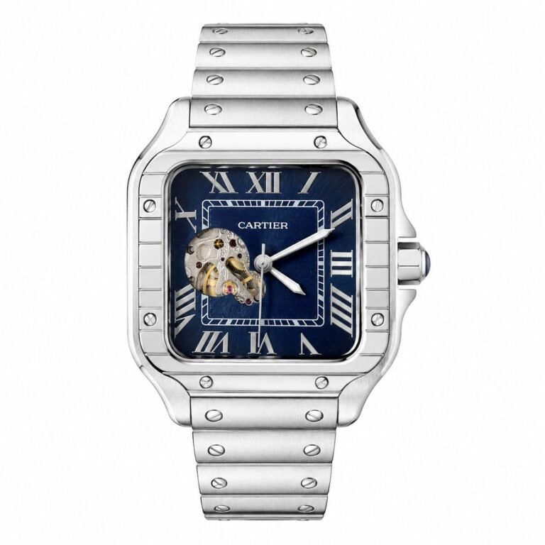 Мъжки Cartier Santos Blue Dial Open Heart Steel #291