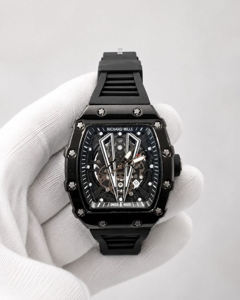 Мъжки Richard Mille Skeleton Black Ceramic / White Bridges #292