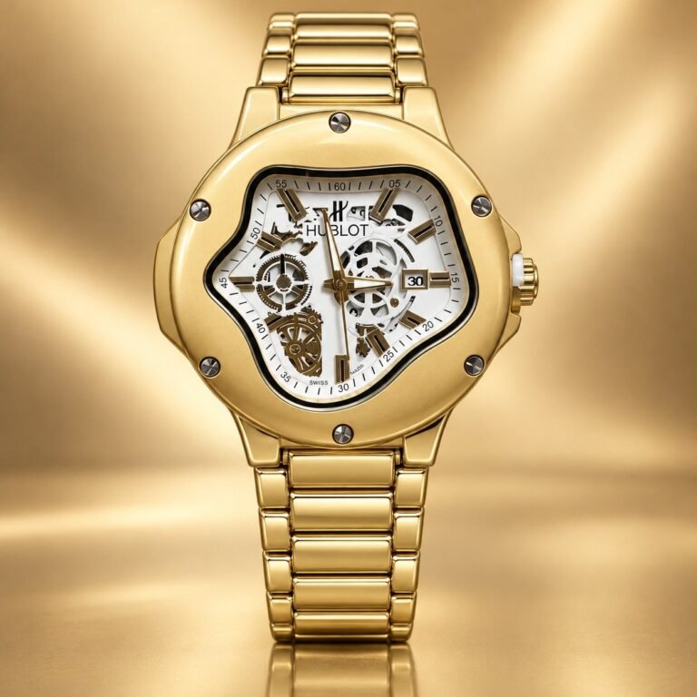 Мъжки Hublot Arsham Splash Skeleton Gold / White Dial Bracelet #465