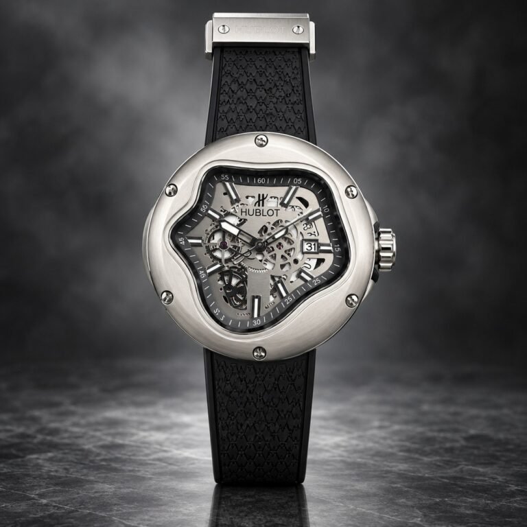 Мъжки Hublot Arsham Splash Skeleton Steel / Black Strap #468