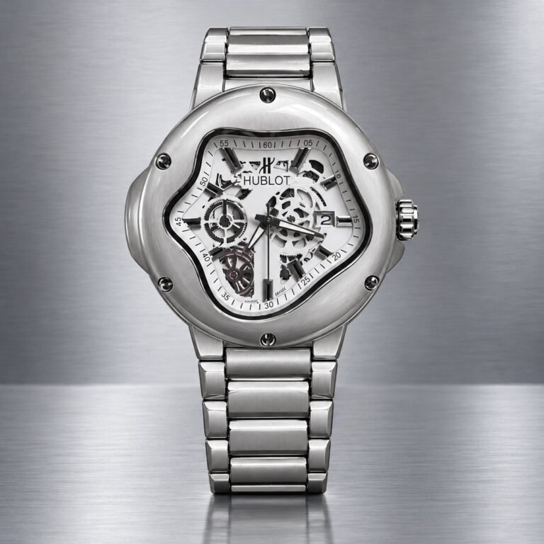 Мъжки Hublot Arsham Splash Skeleton Steel / White Dial Bracelet #470