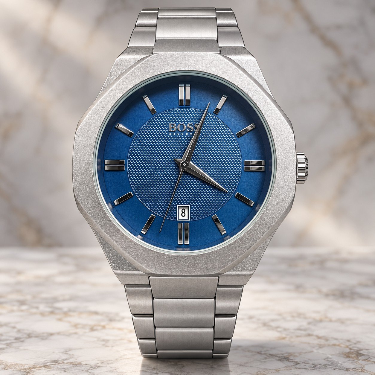 Мъжки Hugo Boss Octagon Steel / Blue Dial #364