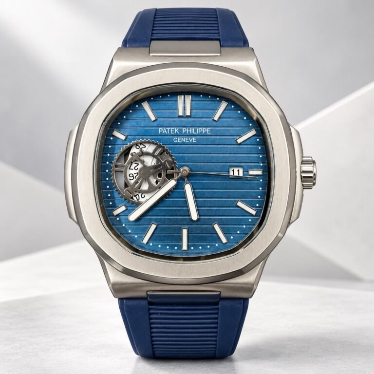 Мъжки Patek Philippe Nautilus Open Heart Blue Dial / Blue Rubber #481