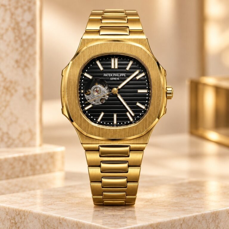 Мъжки механичен Patek Philippe Nautilus Open Heart Gold / Black Dial #442