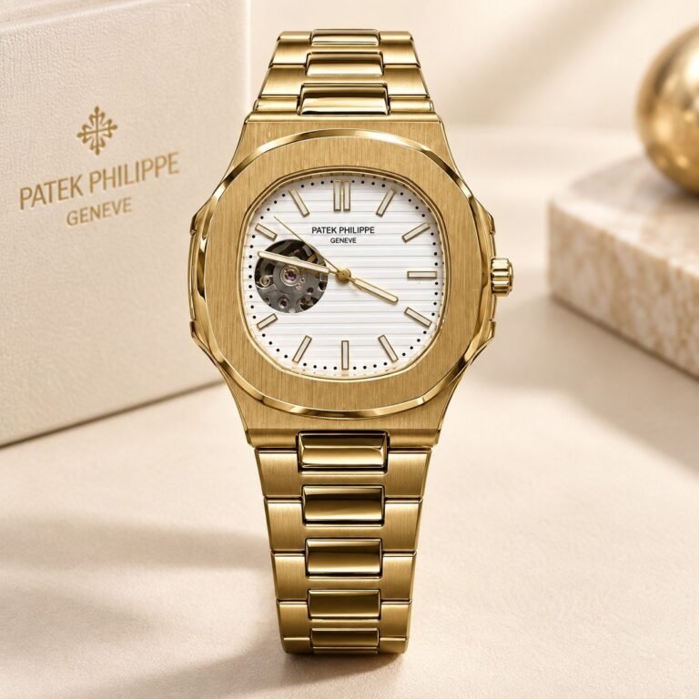 Мъжки механичен Patek Philippe Nautilus Open Heart Gold / White Dial #443