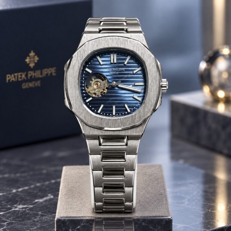 Мъжки механичен Patek Philippe Nautilus Open Heart Steel / Blue Dial II #437