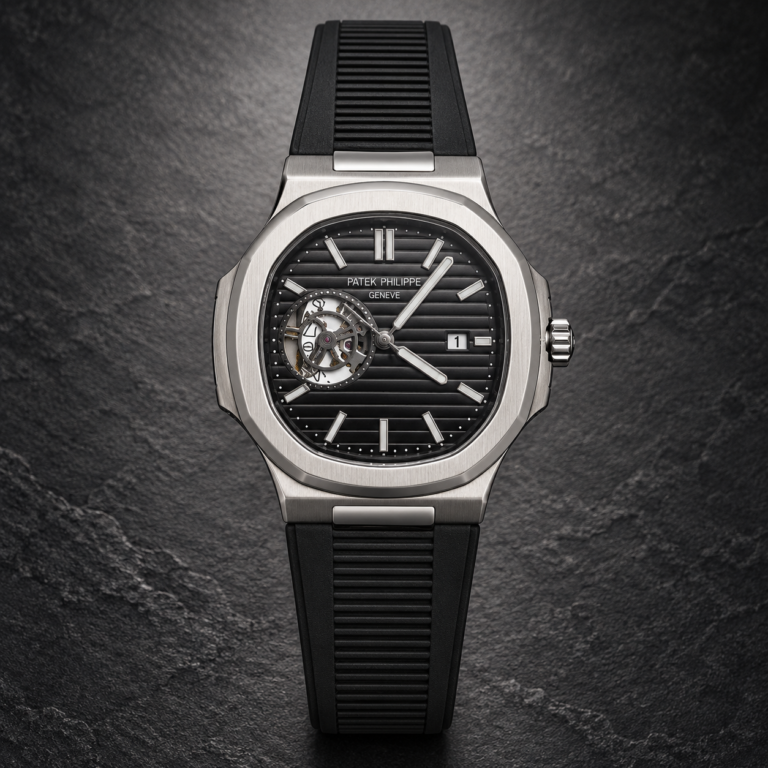 Мъжки Patek Philippe Nautilus Open Heart Black Dial Rubber #337