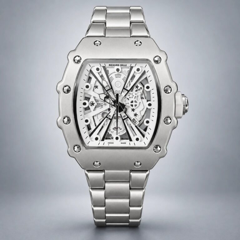 Мъжки Richard Mille RM27-03 Skeleton White / Steel #354