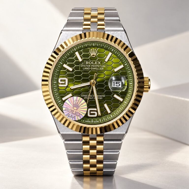 Мъжки Rolex Land-Dweller Two-Tone Green Honeycomb Dial #479