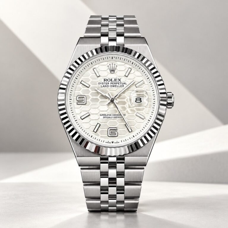 Мъжки Rolex Land-Dweller White Honeycomb Dial Jubilee Steel #483