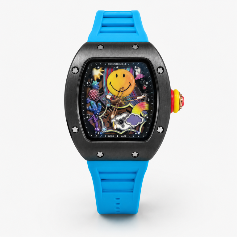 Мъжки Richard Mille Smiley Black Ceramic / Blue Rubber #323