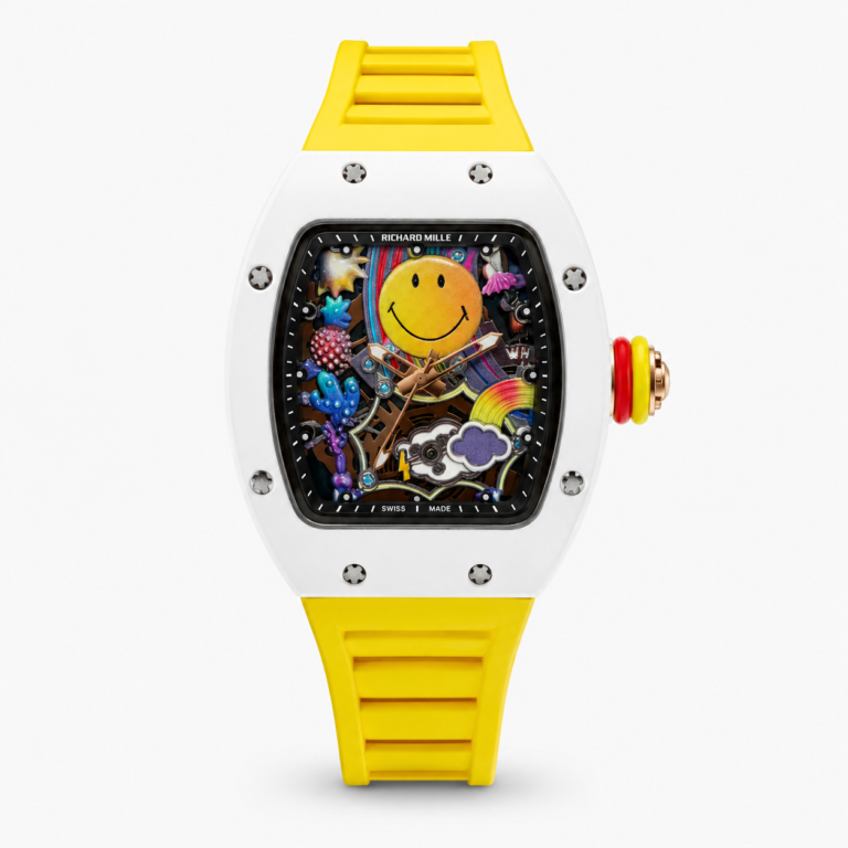 Мъжки Richard Mille Smiley White Ceramic / Yellow Rubber #328